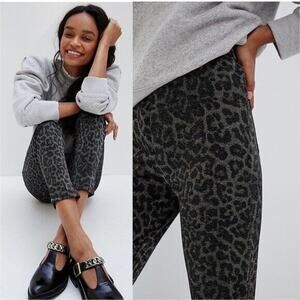 Sanctuary x Anthropologie Leopard Runway Shimmer Cropped Leggings Women Sz XS